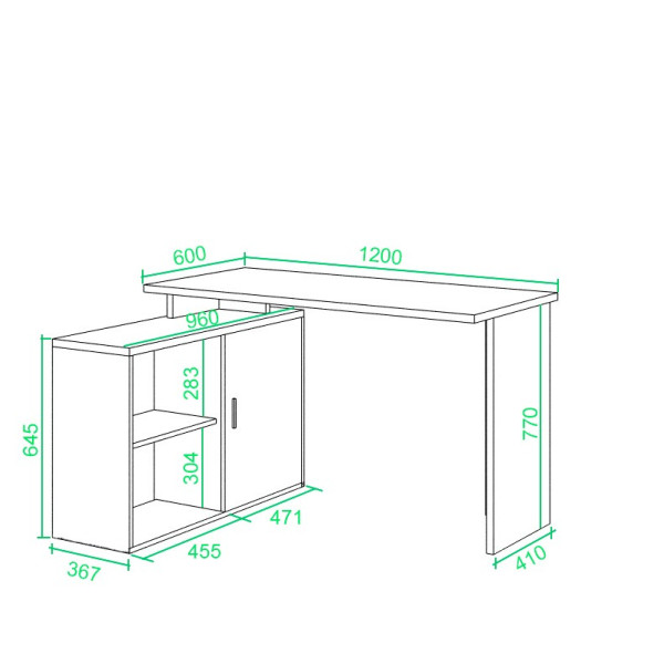 Компьютерный стол СКЛ-Прям120+ТБЛ-2