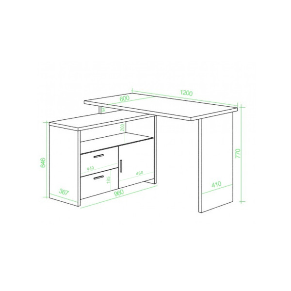 Компьютерный стол СКЛ-Прям120+ТБЛ