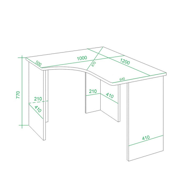 Компьютерный стол СКЛ-Угл120 (без тумбы)