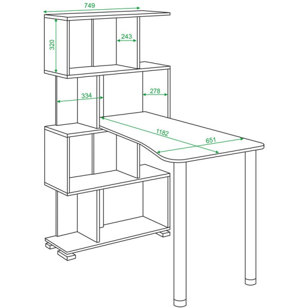 Компьютерный стол СЛ-5-4СТ-2+БД+БЯ